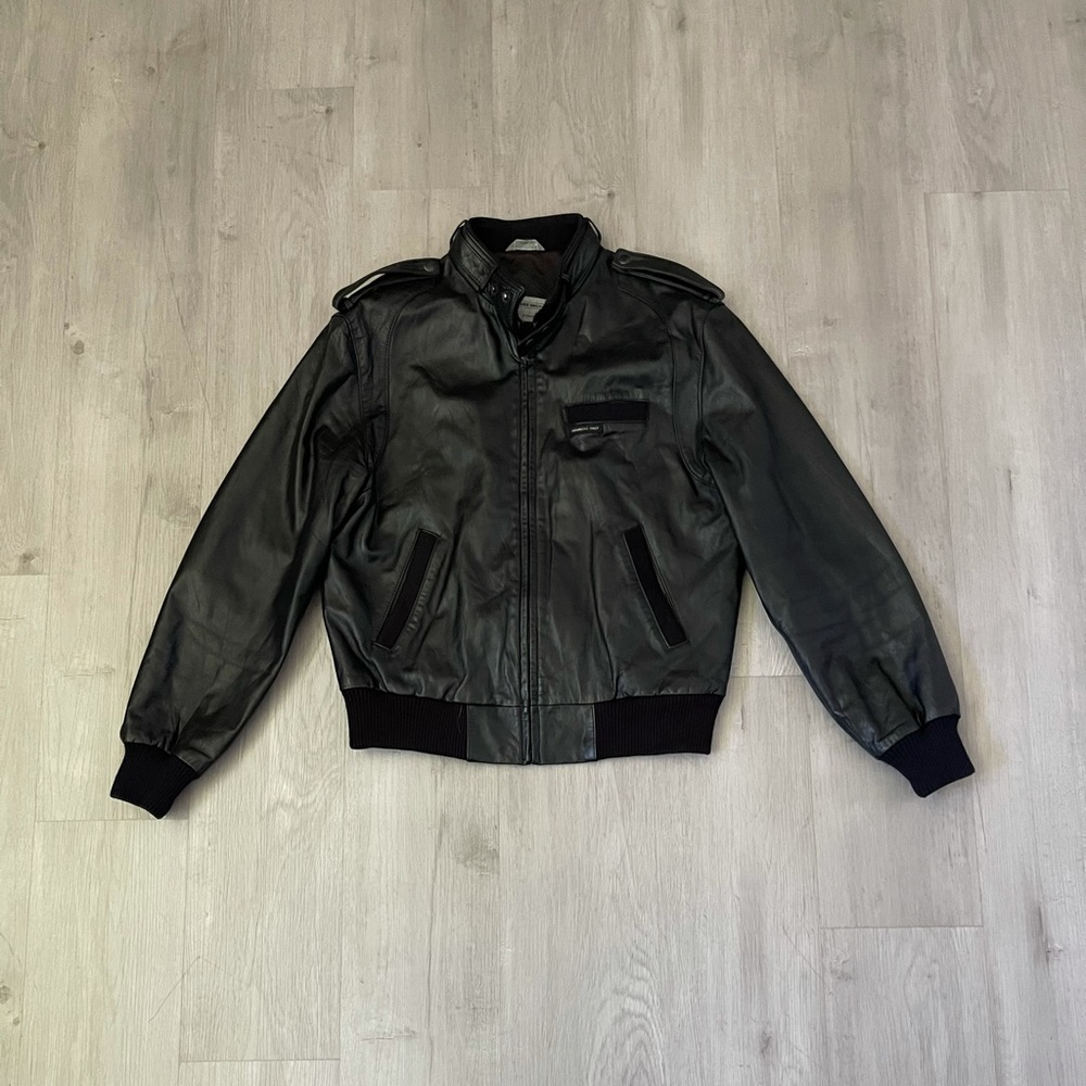 Vintage 80s 90s Members Only Bomber Cafe Racer Leather Jacket